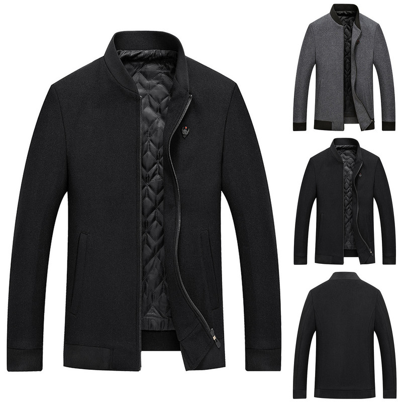 Χειμερινά μπουφάν για άντρες Φθινοπωρινό μαύρισμα μπουφάν Ανδρικό μάλλινο βαμβακερό μπουφάν μπέιζμπολ Winter Snow Jacket Coat Παχύ παλτό Camping