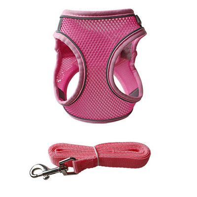 Väikese koera kutsikarakmete komplekt Nailonvõrgust kassirakmed ja jalutusrihmaga reguleeritav lemmikloomarakmete vest väikestele koertele Arnes Perro Grande