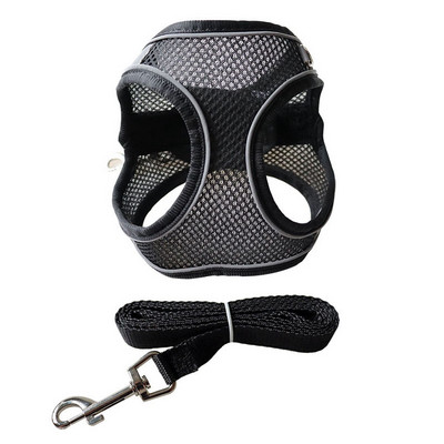 Väikese koera kutsikarakmete komplekt Nailonvõrgust kassirakmed ja jalutusrihmaga reguleeritav lemmikloomarakmete vest väikestele koertele Arnes Perro Grande