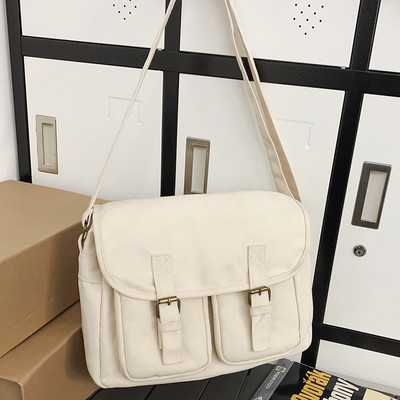 Καμβάς γυναικεία τσάντα χειρός Μεγάλης χωρητικότητας Τσάντα μετακίνησης μονόχρωμη Casual Fashion Απλό ρυθμιζόμενο λουράκι για διακοπές το Σαββατοκύριακο