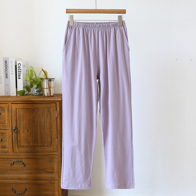 2023. aasta kevad/suvi uue paari kootud puhtast puuvillast magamisriided Värvilised vabad suures suuruses püksid meestele ja naistele Õhukesed kodupüksid