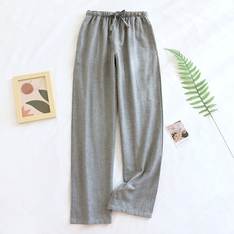 2023. aasta Jaapani kevad/suvi uue paari magamisriided, 100% puuvillane kahekihiline marli, meeste ja naiste kodupüksid suured püksid