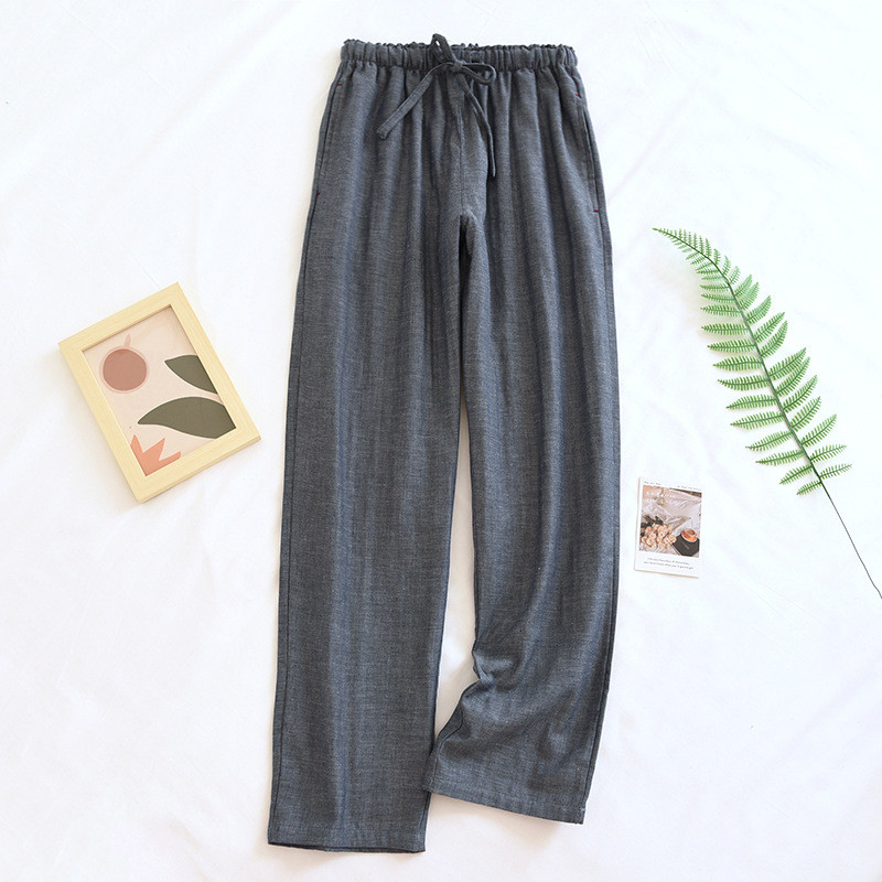 2023. aasta Jaapani kevad/suvi uue paari magamisriided, 100% puuvillane kahekihiline marli, meeste ja naiste kodupüksid suured püksid