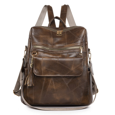 Kvaliteetsest nahast naiste vintage kott Koolikotid reisikott Naiste raamatukotid Naiste seljakott Suure mahutavusega seljakott rahakotid