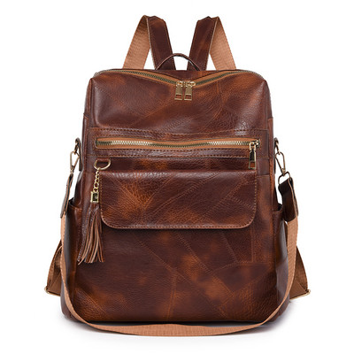 Kvaliteetsest nahast naiste vintage kott Koolikotid reisikott Naiste raamatukotid Naiste seljakott Suure mahutavusega seljakott rahakotid