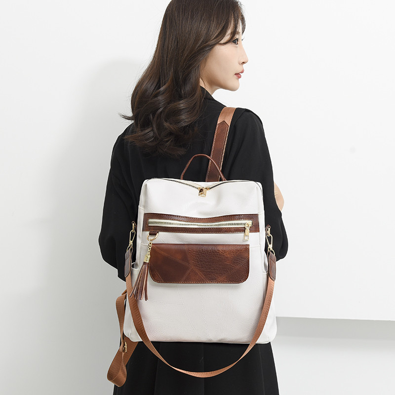 Kvaliteetsest nahast naiste vintage kott Koolikotid reisikott Naiste raamatukotid Naiste seljakott Suure mahutavusega seljakott rahakotid