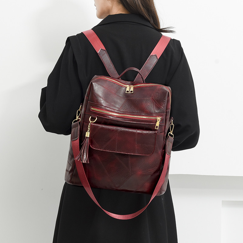 Kvaliteetsest nahast naiste vintage kott Koolikotid reisikott Naiste raamatukotid Naiste seljakott Suure mahutavusega seljakott rahakotid