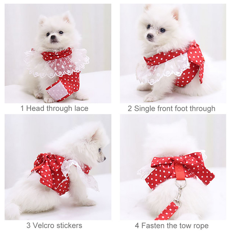 Σετ λουριών και λουριών για σκύλους, απόδειξη διαφυγής από μαλακό πλέγμα για μικρόσωμους σκύλους και γάτες, ρυθμιζόμενο γιλέκο λουριών για σκύλους Easy Control με μεγάλο τόξο