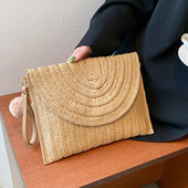 Letná plážová slamená kabelka, roztomilá loptička s príveskom, crossbody kabelka pre ženy, cestovné kabelky cez rameno, dámske ležérne prútené kabelky