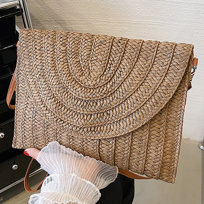 Letná plážová slamená kabelka, roztomilá loptička s príveskom, crossbody kabelka pre ženy, cestovné kabelky cez rameno, dámske ležérne prútené kabelky