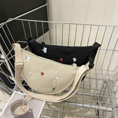 Γυναικεία τσάντα ώμου Crescent Κέντημα κινουμένων σχεδίων Απλό καθημερινό πορτοφόλι Ελαφρύ που κλείνει με φερμουάρ Γυναικεία τσάντα γνωριμιών