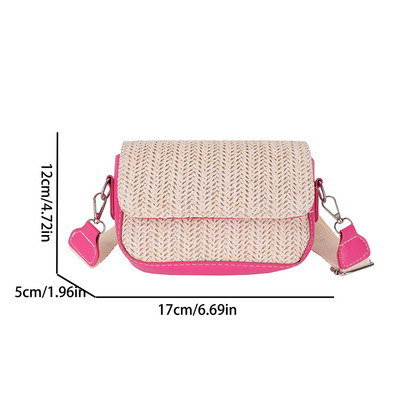 Μικρή τετράγωνη ψάθινη τσάντα για γυναίκες 2023 Καλοκαιρινές τσάντες χιαστί ώμου Πακέτο μέσης Rattan Beach Lady πορτοφόλια ταξιδιού Τσάντες Bolsa