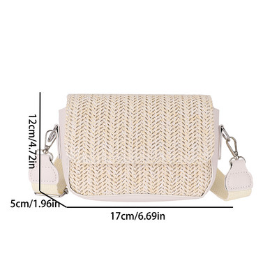 Μικρή τετράγωνη ψάθινη τσάντα για γυναίκες 2023 Καλοκαιρινές τσάντες χιαστί ώμου Πακέτο μέσης Rattan Beach Lady πορτοφόλια ταξιδιού Τσάντες Bolsa