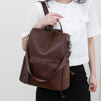 Fashion γυναικεία τσάντα Υψηλής ποιότητας Αντικλεπτική τσάντα πλάτης Ταξιδίου Μαλακό δέρμα Γυναικείες vintage σχολικές τσάντες Casual Lides Τσάντα ώμου