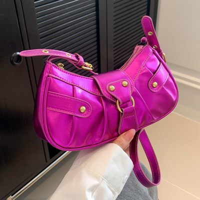 Γυναικεία τσάντα ώμου PU Δερμάτινες τσάντες Messenger Y2K Τσάντα αγορών με μοντέρνο στυλ για κορίτσια Τσάντα τσάντα χιαστί με πριτσίνια