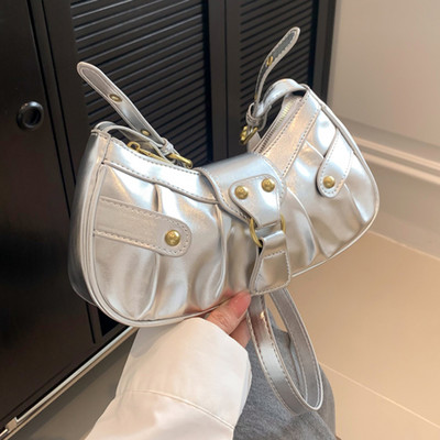 Γυναικεία τσάντα ώμου PU Δερμάτινες τσάντες Messenger Y2K Τσάντα αγορών με μοντέρνο στυλ για κορίτσια Τσάντα τσάντα χιαστί με πριτσίνια