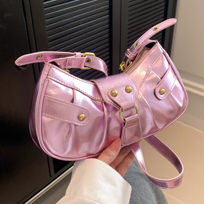 Γυναικεία τσάντα ώμου PU Δερμάτινες τσάντες Messenger Y2K Τσάντα αγορών με μοντέρνο στυλ για κορίτσια Τσάντα τσάντα χιαστί με πριτσίνια