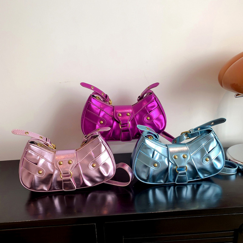 Γυναικεία τσάντα ώμου PU Δερμάτινες τσάντες Messenger Y2K Τσάντα αγορών με μοντέρνο στυλ για κορίτσια Τσάντα τσάντα χιαστί με πριτσίνια