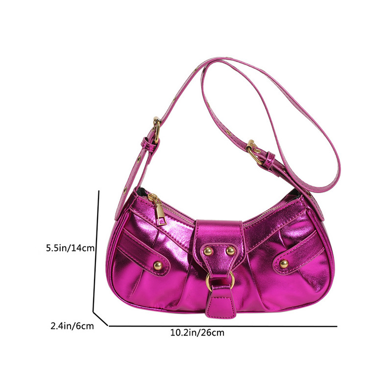 Γυναικεία τσάντα ώμου PU Δερμάτινες τσάντες Messenger Y2K Τσάντα αγορών με μοντέρνο στυλ για κορίτσια Τσάντα τσάντα χιαστί με πριτσίνια