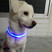 Ρυθμιζόμενο κολάρο κατοικίδιων με LED Φωτεινό κολάρο ασφαλείας για κατοικίδια Αδιάβροχο που αναβοσβήνει ελαφρύ κολάρο σκύλου Κολάρο λουριού σκύλου