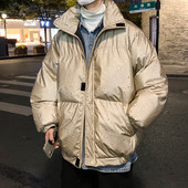 Talvejope Meeste soe mood trükitud paksendatud jakid Meeste Suured tänavariided Lahtine sulejope Meeste lühike mantel M-2XL