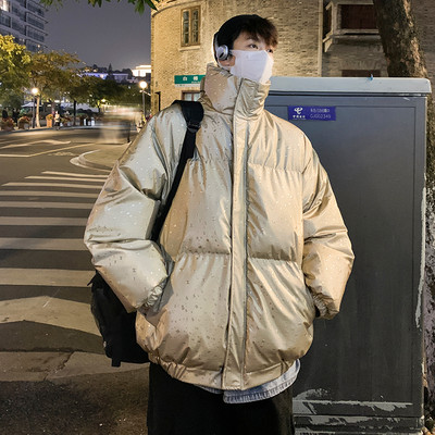 Talvejope Meeste soe mood trükitud paksendatud jakid Meeste Suured tänavariided Lahtine sulejope Meeste lühike mantel M-2XL