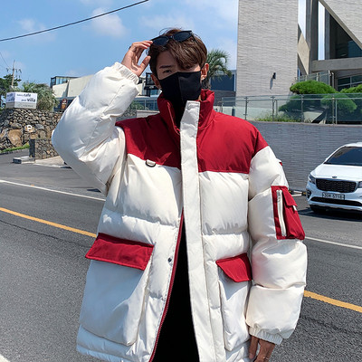 Jachetă de iarnă pentru bărbați, la modă caldă, ocazională, îngroșată, pentru bărbați, îmbrăcăminte de stradă supradimensionată, haină scurtă largi coreeană, haine Parker pentru bărbați