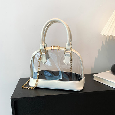 Γυναικεία τσάντα χιαστί Διαφανής αλυσίδα PVC γυναικείες τσάντες μόδας φορητό στάδιο Εγκεκριμένο Simple Clear Casual Tote