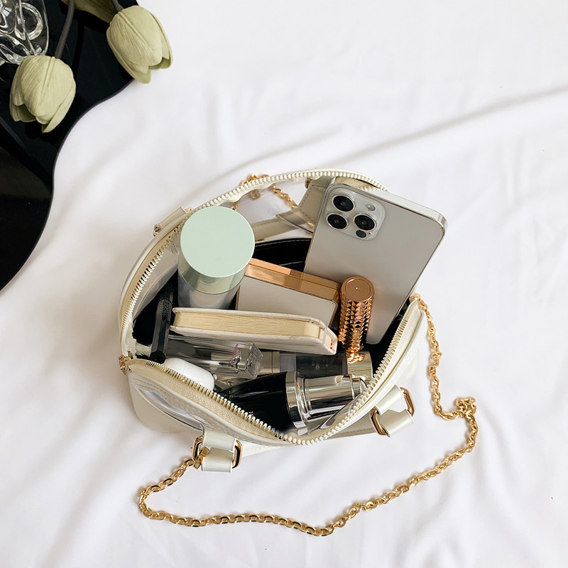 Γυναικεία τσάντα χιαστί Διαφανής αλυσίδα PVC γυναικείες τσάντες μόδας φορητό στάδιο Εγκεκριμένο Simple Clear Casual Tote