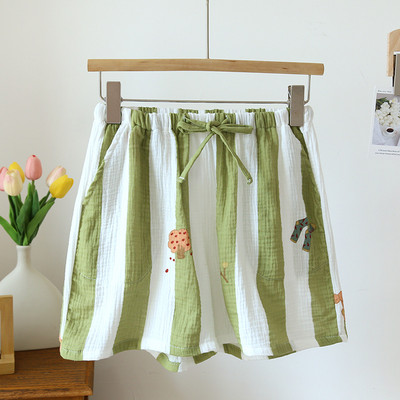 Ιαπωνικό καλοκαιρινό νέο γυναικείο παντελόνι πιτζάμα 100% βαμβακερό κρεπ σορτς μεγάλο μέγεθος χαλαρό χαριτωμένο σορτς σπίτι παντελόνι παντελόνι παντελόνι πιτζάμα