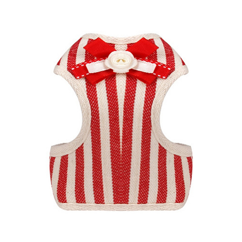 Ham pentru câini pentru pisici pentru animale de companie, cu lesă, cureaua pentru piept în aer liber, centură de modă, în dungi, vestă respirabilă din plasă moale pentru câini de talie mică, pisici