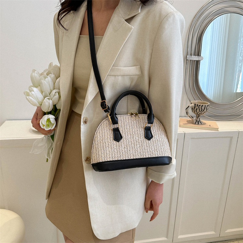 Genți de vară pentru femei, geantă de designer de lux, geantă țesătă din paie, geantă de umăr din PU, geantă de mână din rafie, ocazional, geantă simplă, boemia.