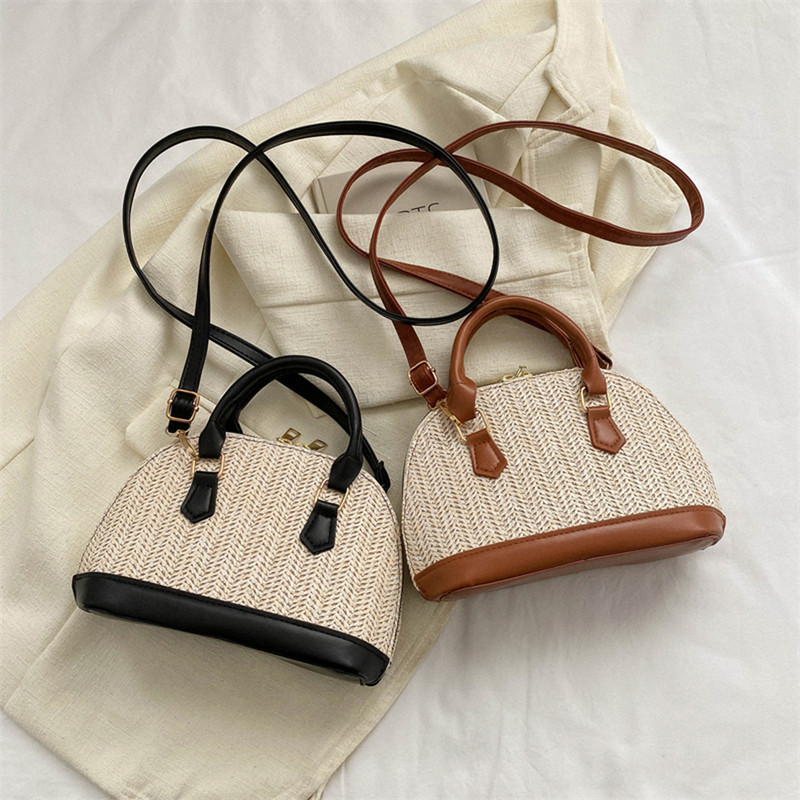 Genți de vară pentru femei, geantă de designer de lux, geantă țesătă din paie, geantă de umăr din PU, geantă de mână din rafie, ocazional, geantă simplă, boemia.