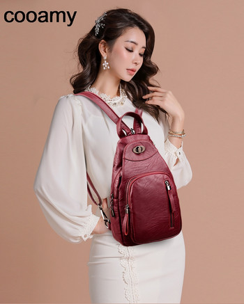 Дамски модни училищни чанти за тийнейджърки Раници в преппи стил Чанта през рамо PU кожена раница Дамска раница Mochila