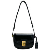 Dámska kožená sedlová taška s nastaviteľným popruhom, retro crossbody taška, všestranná vintage tote taška s kovovou sponou, dámska ležérna kabelka