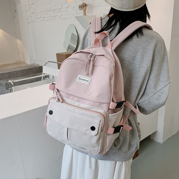 Панелирана дамска раница Harajuku Сладка ученическа платнена ученическа чанта за момиче Ежедневна туристическа раница Платнена женска чанта за деня