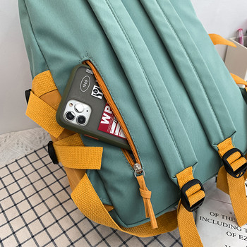 Панелирана дамска раница Harajuku Сладка ученическа платнена ученическа чанта за момиче Ежедневна туристическа раница Платнена женска чанта за деня