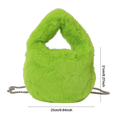 Γυναικεία τσάντα μόδας χειμωνιάτικης ψεύτικη γούνα Λούτρινη μονόχρωμη αλυσίδα τσάντα χιαστί Απαλή, κομψή, μικρή τσάντα σχεδιαστή τσάντα ώμου