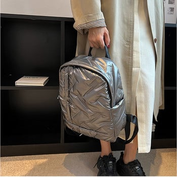 Дамски раници с голям капацитет Висококачествена найлонова чанта от космически памук Студентски раници за пътуване Тийнейджъри Момичета Нови училищни чанти