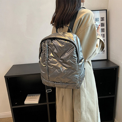 Γυναικεία σακίδια πλάτης μεγάλης χωρητικότητας Υψηλής ποιότητας Nylon Space Βαμβακερή τσάντα μαθητικής Ταξιδιωτικής Πακέτο Επιστροφής Έφηβοι Κορίτσια Νέες σχολικές τσάντες