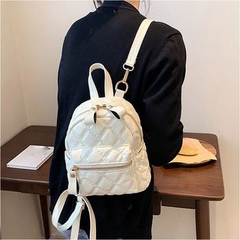 Луксозни дамски раници 2022 г. Висококачествени ученически чанти от PU кожа Дамска туристическа раница Crossbody Back Pack Черна чанта за сладки момичета