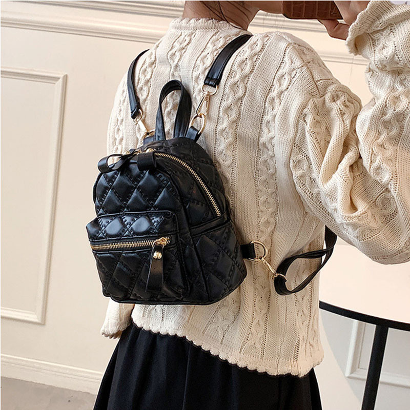 Πολυτελείς γυναικείες τσάντες πλάτης 2022 Υψηλής ποιότητας PU Δερμάτινες σχολικές τσάντες Γυναικείες ταξιδιωτικές χιαστί πίσω τσάντα Cute girls Black Bag