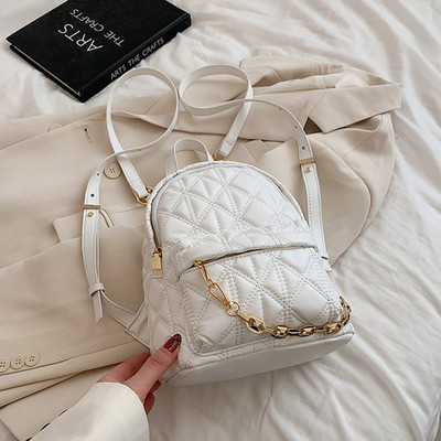 Μικρό Pu δερμάτινο σακίδιο πλάτης 2022 Καλοκαιρινό μονόχρωμο σακίδιο πλάτης Γυναικεία μόδα για κορίτσια Σχολική τσάντα Μίνι Μαύρο πακέτο ταξιδιού για φοιτητές