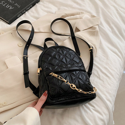 Μικρό Pu δερμάτινο σακίδιο πλάτης 2022 Καλοκαιρινό μονόχρωμο σακίδιο πλάτης Γυναικεία μόδα για κορίτσια Σχολική τσάντα Μίνι Μαύρο πακέτο ταξιδιού για φοιτητές