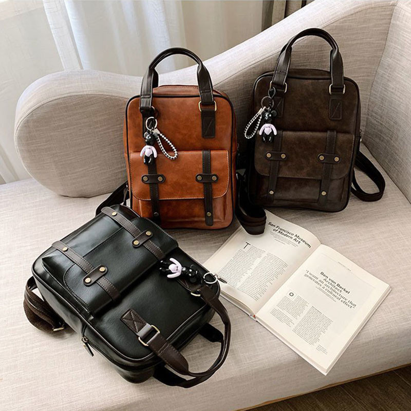 Moodne leedi tudengi seljakott naistele meeste PU-nahast veekindel teismeliste koolikott Suure mahutavusega vabaaja reisikott