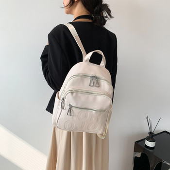 Μονόχρωμη χαριτωμένη PU γυναικεία τσάντα πλάτης Σχολική τσάντα για έφηβα κορίτσια Αγόρια Luxury Harajuku Γυναικεία τσάντα μόδας Φοιτητική κυρία Πακέτο βιβλίου