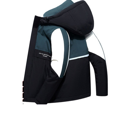 2023 New ανδρικό πουπουλένιο βαμβακερό παλτό Χειμερινό μπουφάν ελαφρύ μόδας, μάρκας λευκό πάπια πουπουλένιο Παχύ ζεστό κοντό παλτό με κουκούλα