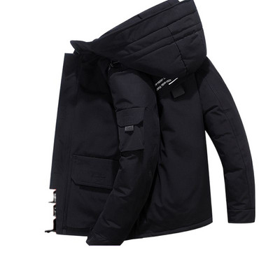 2023 New ανδρικό πουπουλένιο βαμβακερό παλτό Χειμερινό μπουφάν ελαφρύ μόδας, μάρκας λευκό πάπια πουπουλένιο Παχύ ζεστό κοντό παλτό με κουκούλα