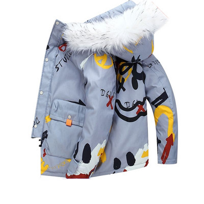 2023 New ανδρικό πουπουλένιο βαμβακερό παλτό Χειμερινό μπουφάν ελαφρύ μόδας, μάρκας λευκό πάπια πουπουλένιο Παχύ ζεστό κοντό παλτό με κουκούλα