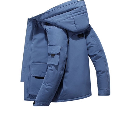 2023 New ανδρικό πουπουλένιο βαμβακερό παλτό Χειμερινό μπουφάν ελαφρύ μόδας, μάρκας λευκό πάπια πουπουλένιο Παχύ ζεστό κοντό παλτό με κουκούλα